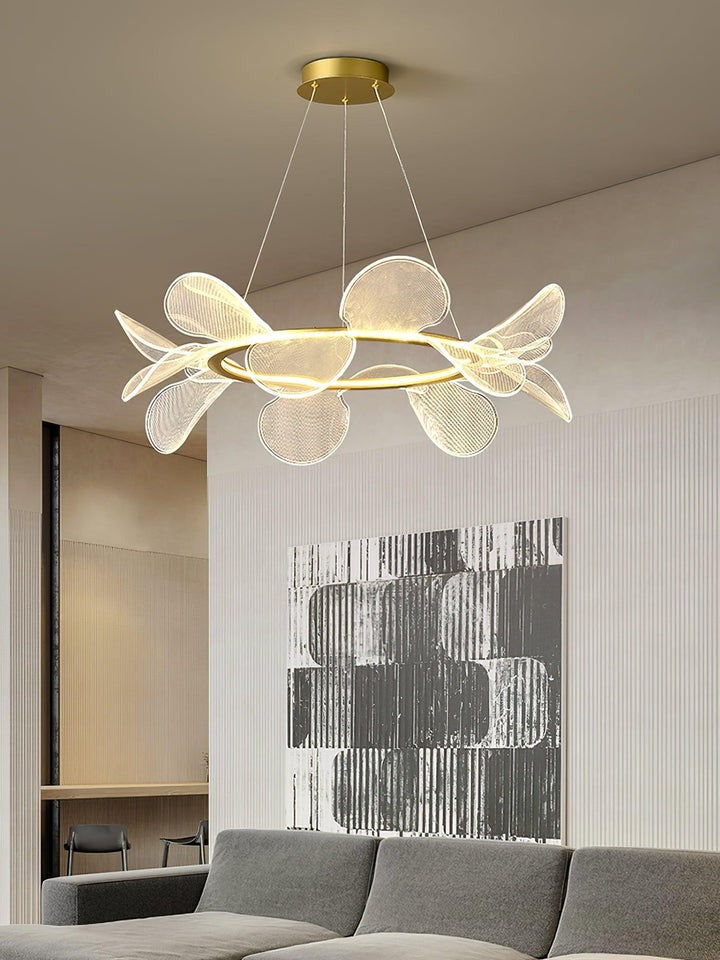 Delicate Acrylic Flower LED Chandelier – Modern Pendant Light
