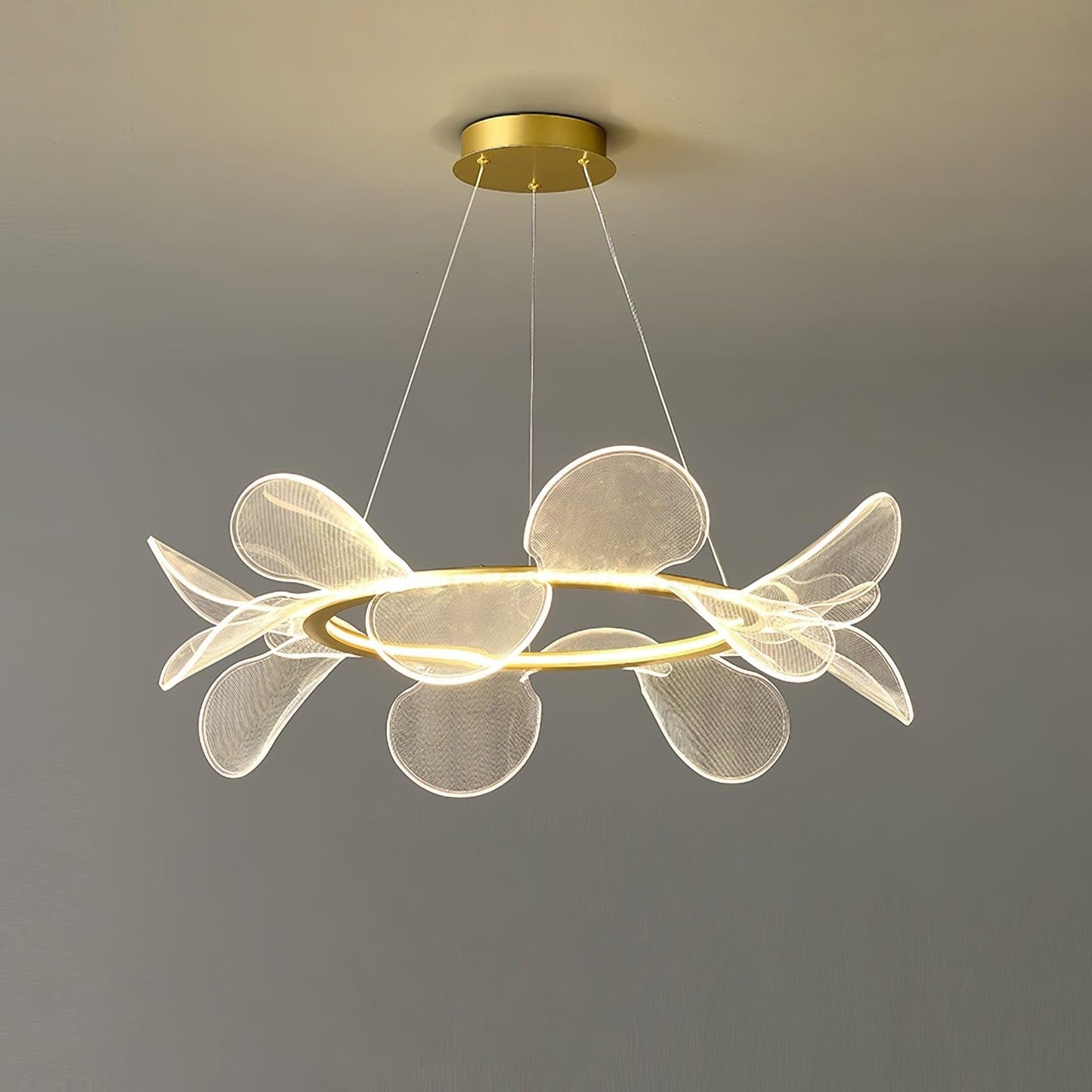 Delicate Acrylic Flower LED Chandelier – Modern Pendant Light