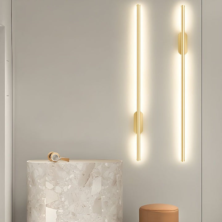 Gold-Finish Linear LED Wall Light