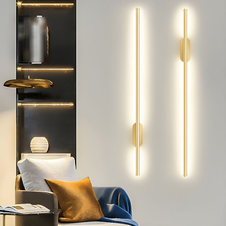 Gold-Finish Linear LED Wall Light