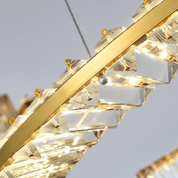 LED Crystal Chandelier with Stainless Steel Frame