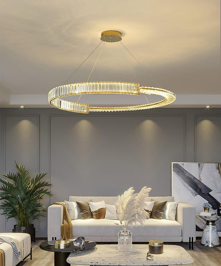 LED Crystal Chandelier with Stainless Steel Frame