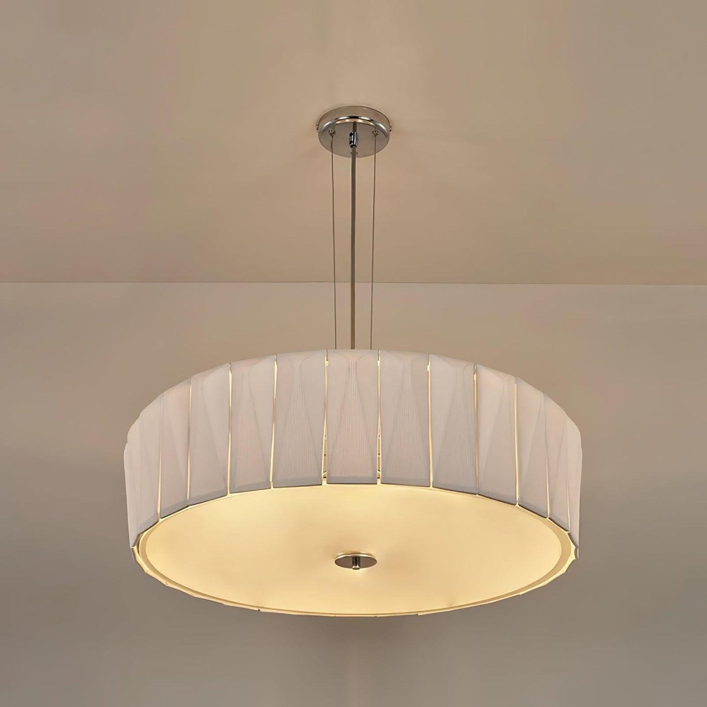 Modern Shard Glass Disc Chandelier with LED Ambient Lighting