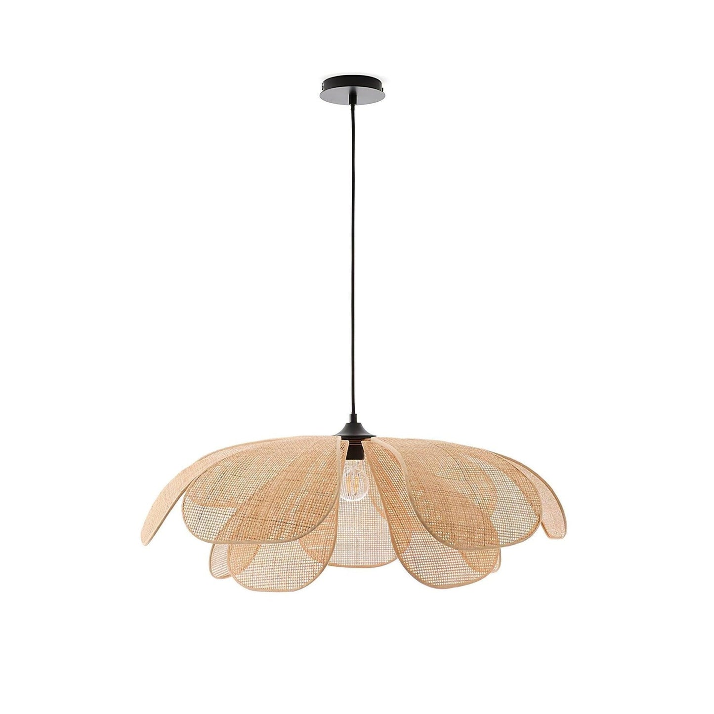 Natural Rattan Petal Pendant Ceiling Lamp