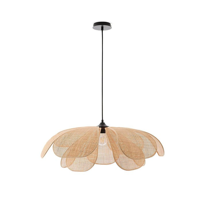 Natural Rattan Petal Pendant Ceiling Lamp