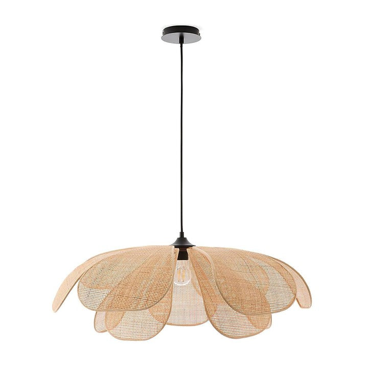 Natural Rattan Petal Pendant Ceiling Lamp
