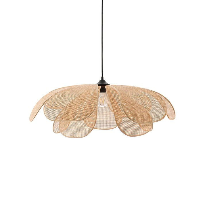 Natural Rattan Petal Pendant Ceiling Lamp