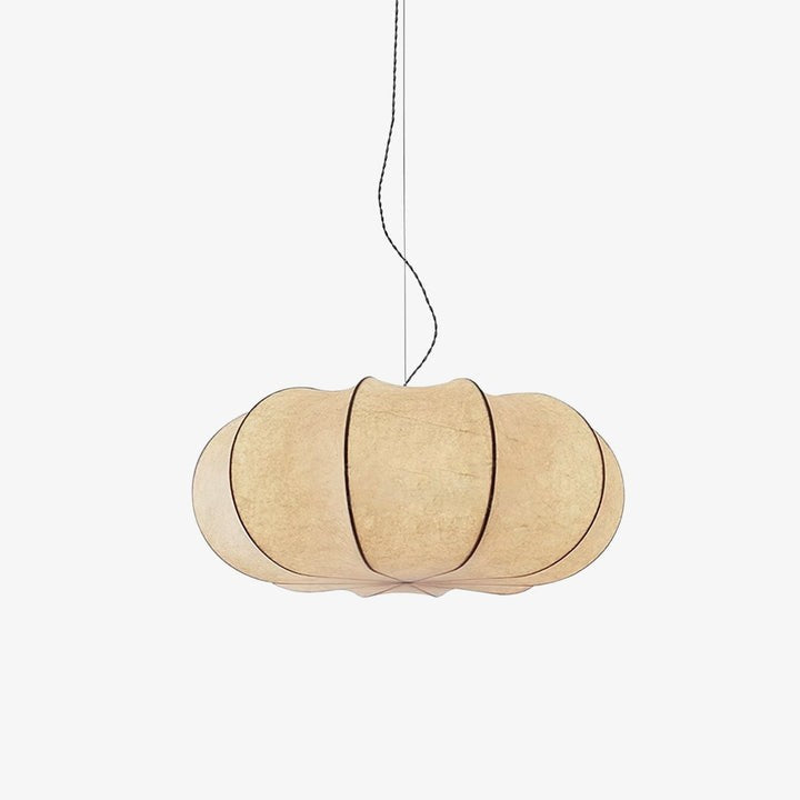Oblate-Shaped Silk Pendant Light