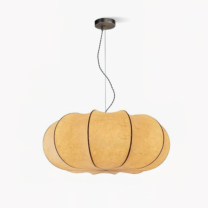 Oblate-Shaped Silk Pendant Light