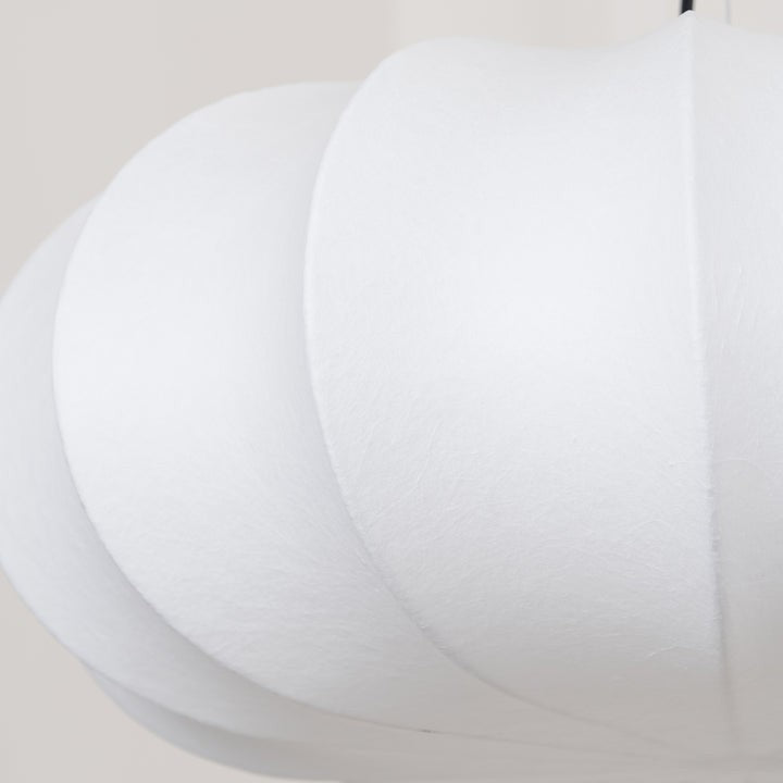 Oblate-Shaped Silk Pendant Light