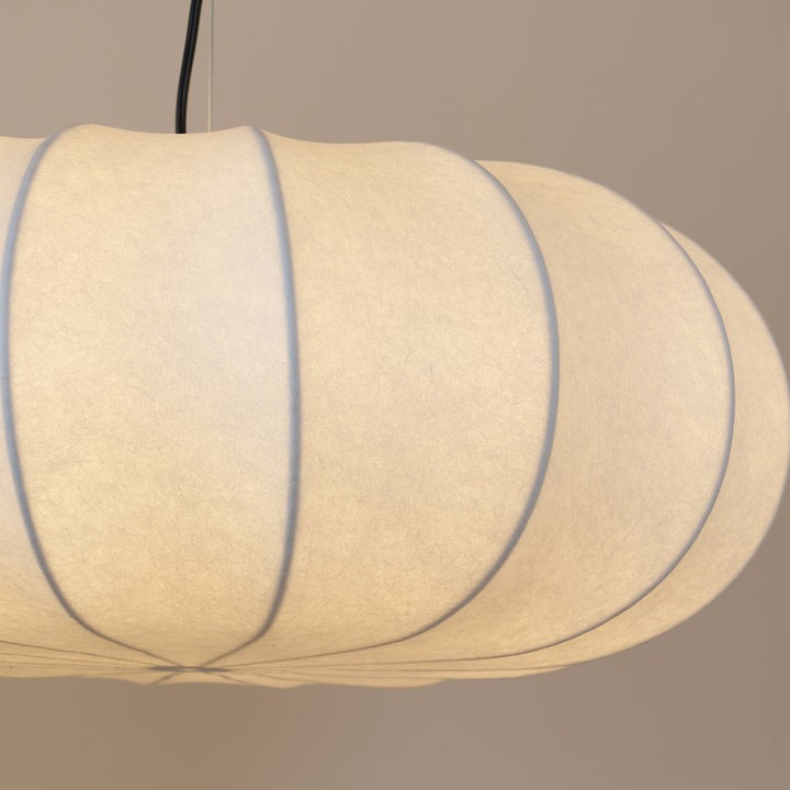 Oblate-Shaped Silk Pendant Light