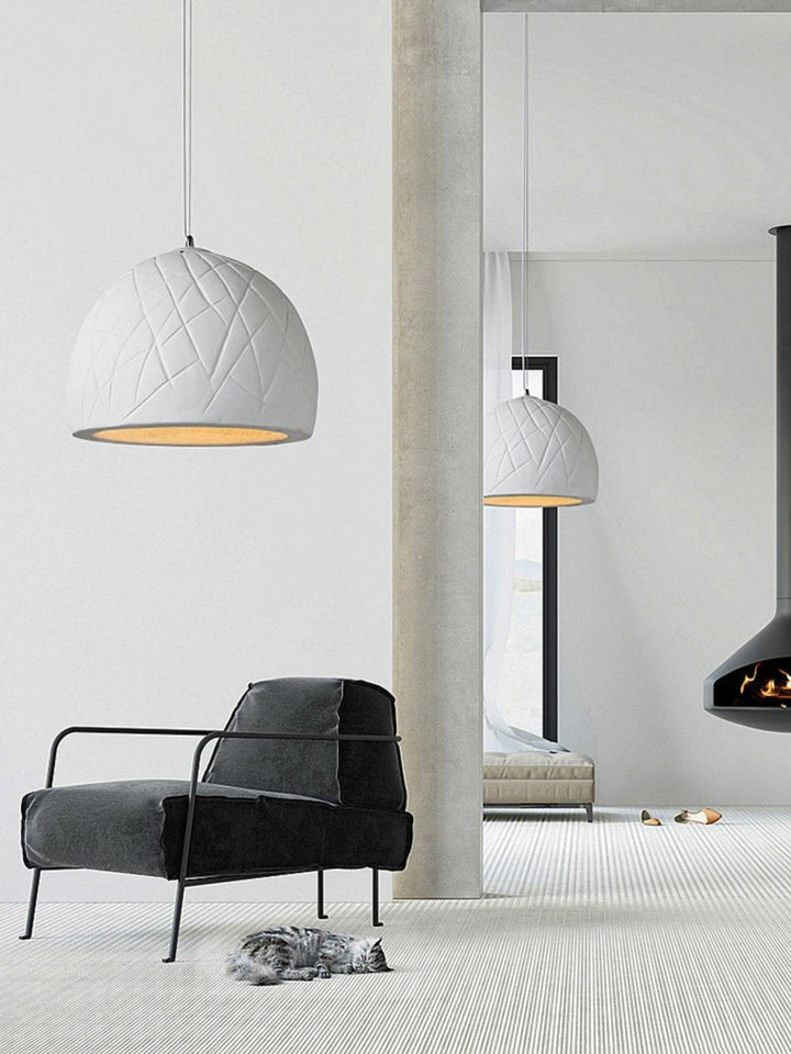 Organic White Clay Pendant Ceiling Light