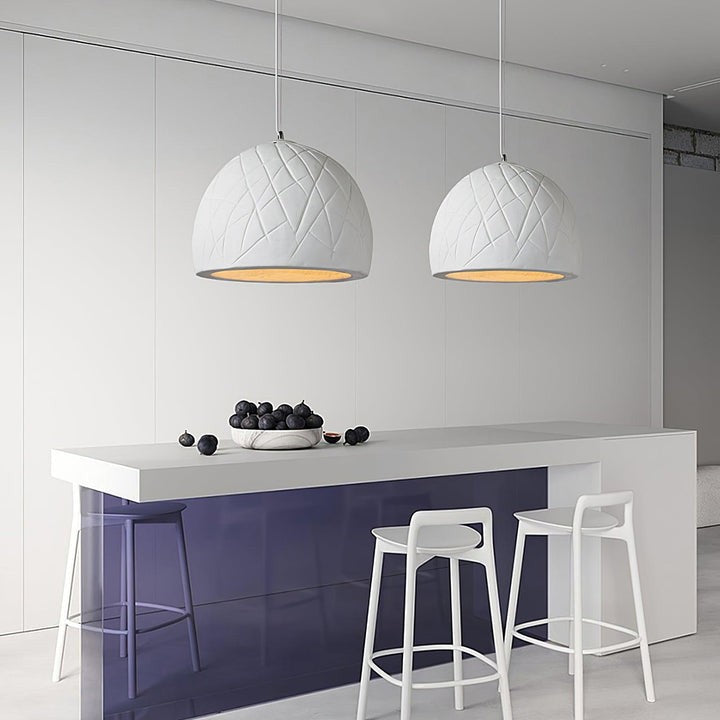 Organic White Clay Pendant Ceiling Light