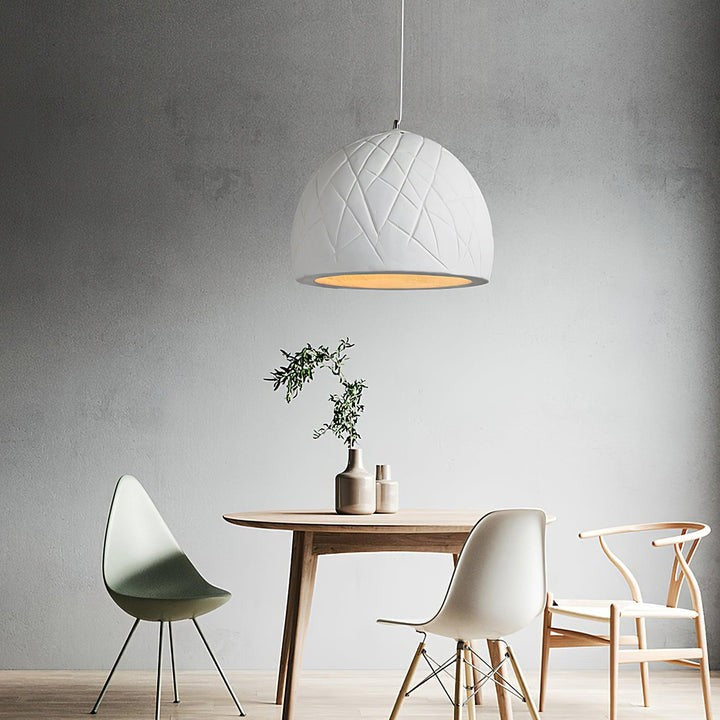 Organic White Clay Pendant Ceiling Light
