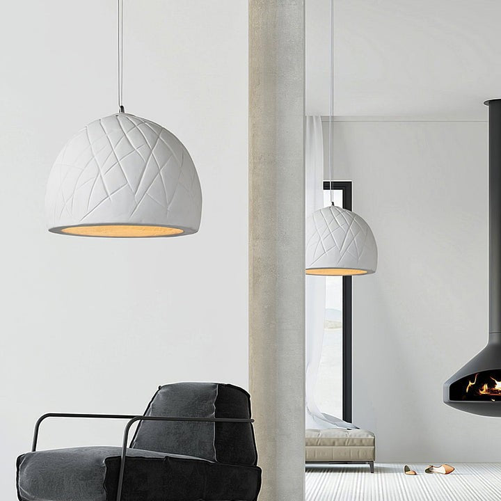 Organic White Clay Pendant Ceiling Light