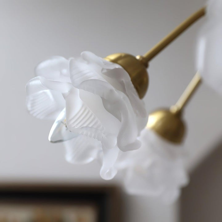 Romantic Rose Bloom Glass & Copper Chandelier