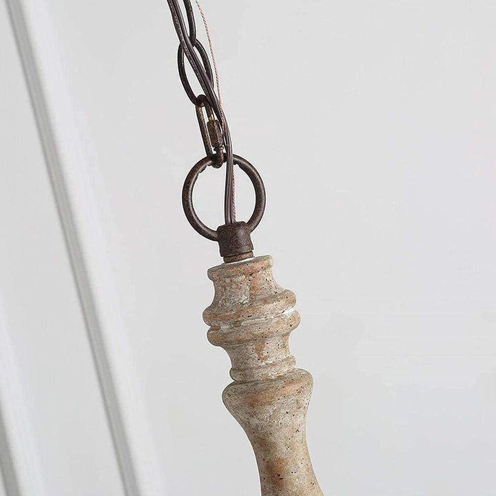 Rustic 5-Light Farmhouse Candlestick Chandelier - Distressed Wood & Metal
