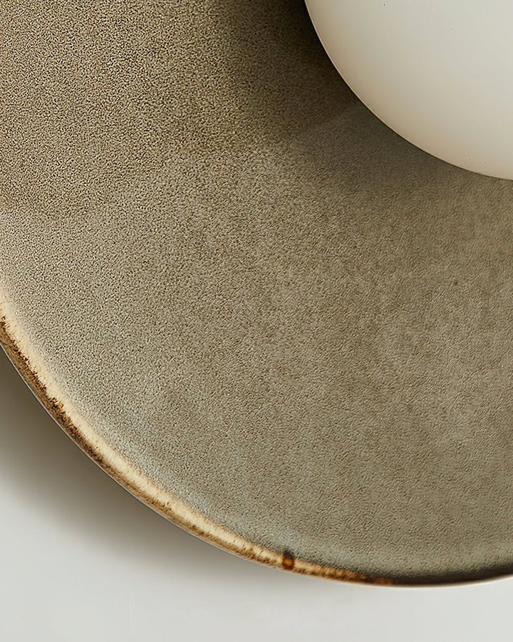 Stone-Inspired Ceramic Disc LED Wall Sconce