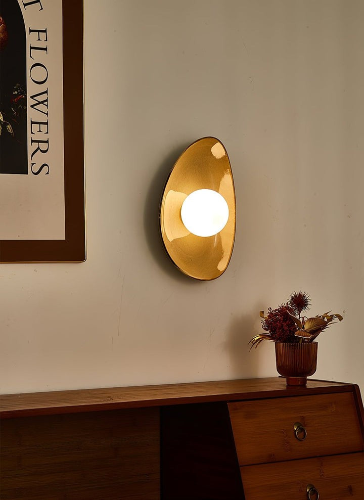 Stone-Inspired Ceramic Disc LED Wall Sconce