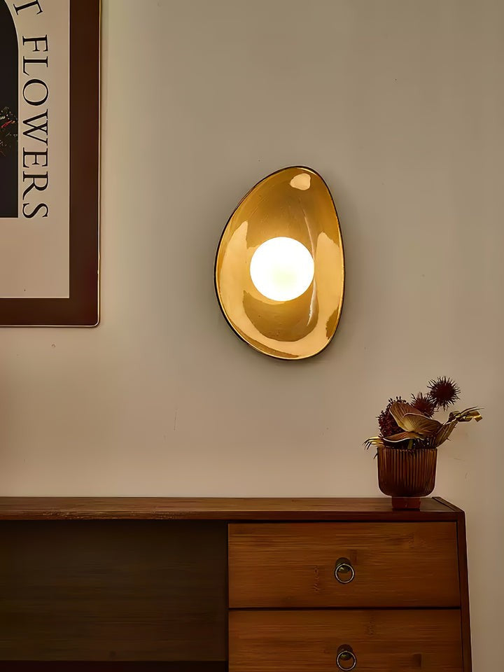 Stone-Inspired Ceramic Disc LED Wall Sconce