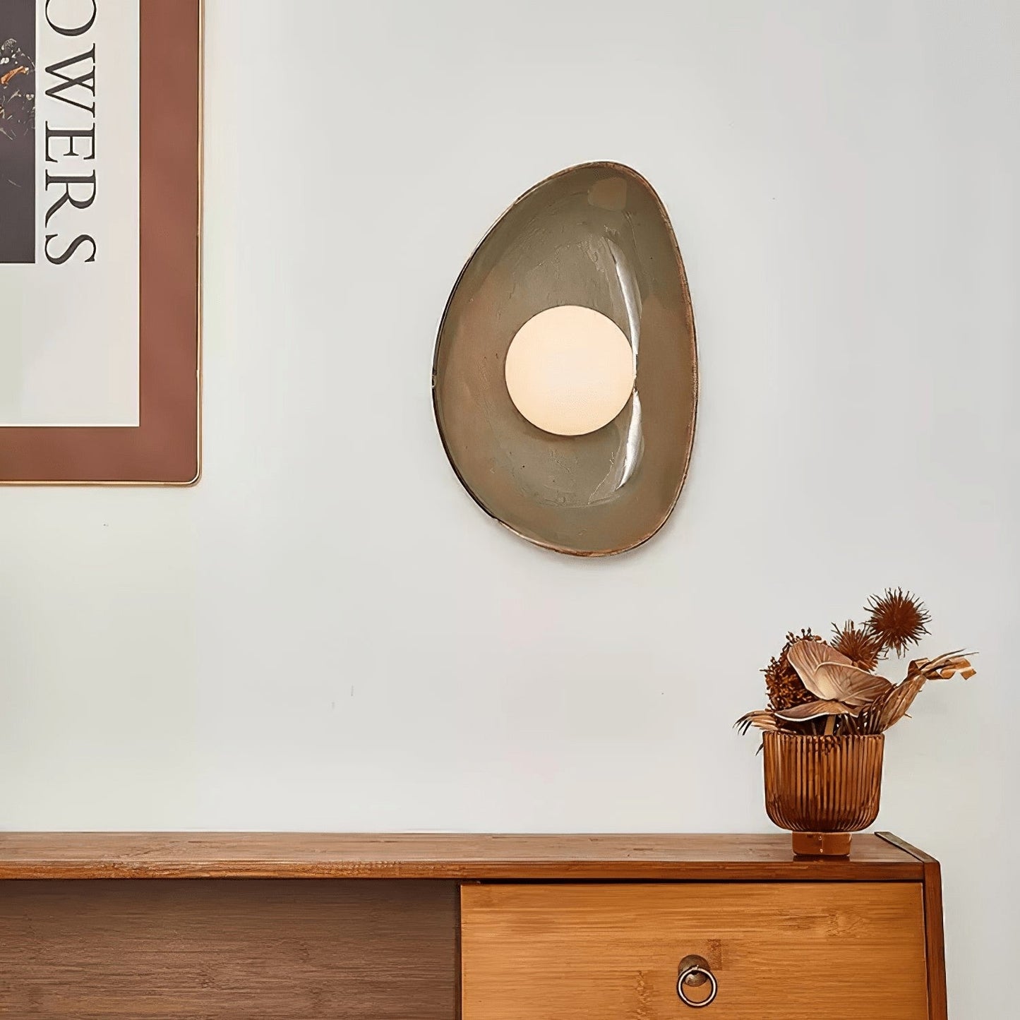 Stone-Inspired Ceramic Disc LED Wall Sconce