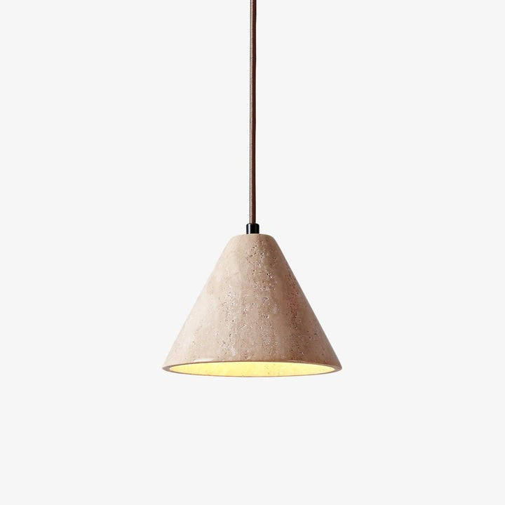 Tapered Yellow Travertine Pendant Light