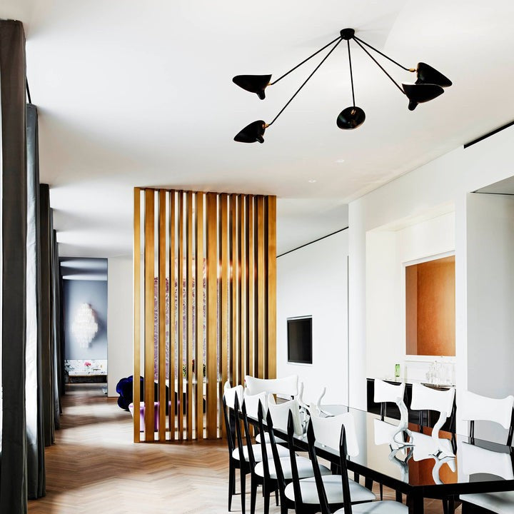 Three-Arm Sculptural Ceiling Light (Model B)