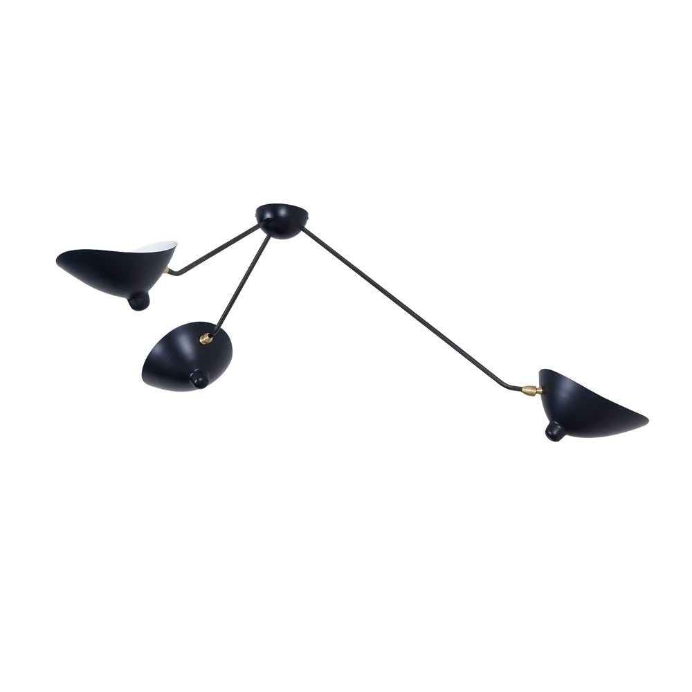 Three-Arm Sculptural Ceiling Light (Model B)