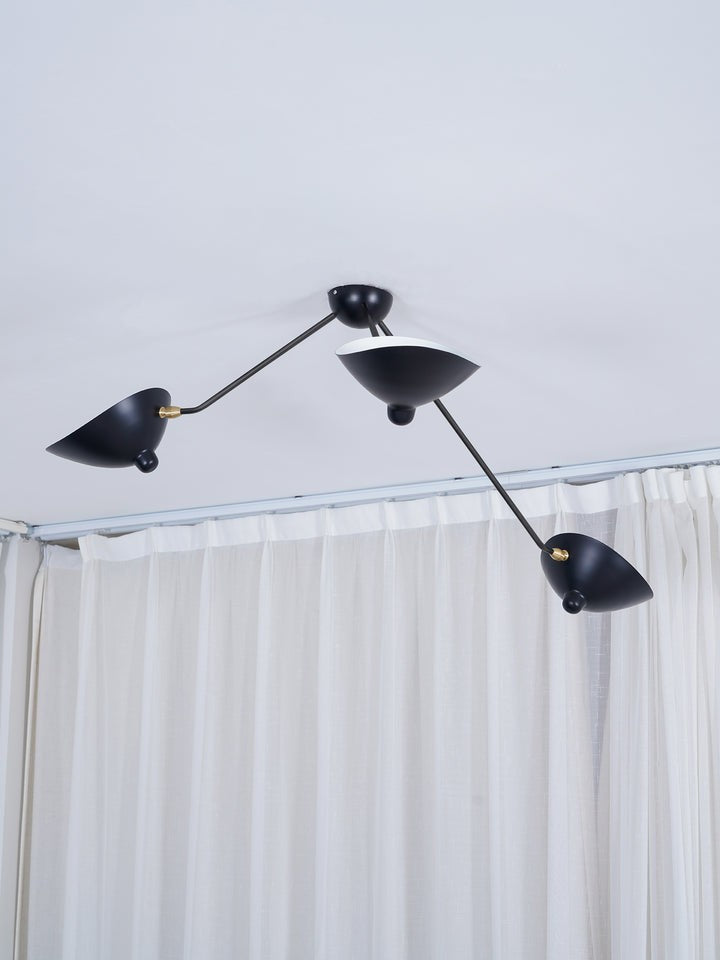 Three-Arm Sculptural Ceiling Light (Model B)
