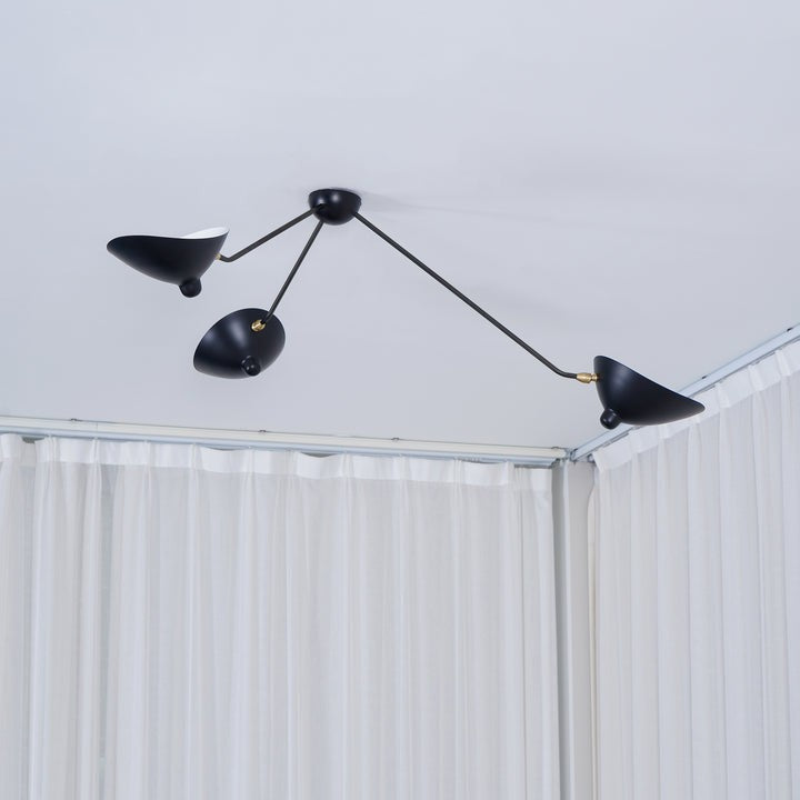 Three-Arm Sculptural Ceiling Light (Model B)