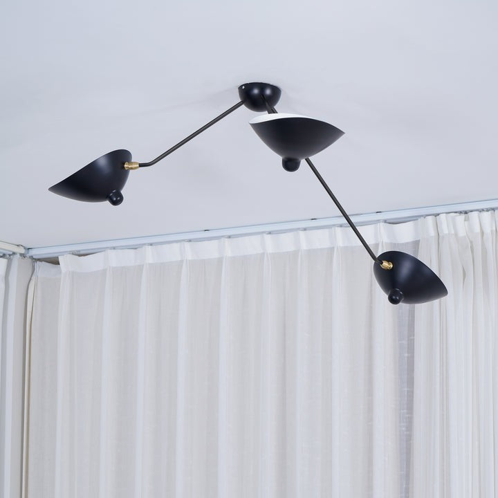 Three-Arm Sculptural Ceiling Light (Model B)