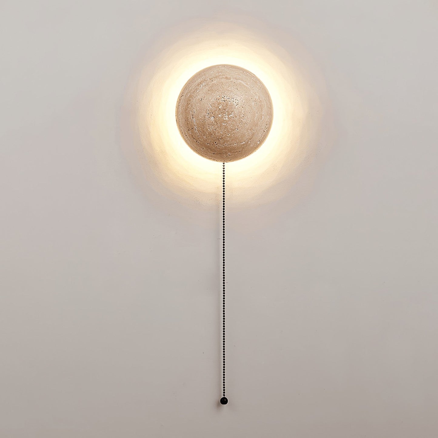 Travertine Sphere LED Wall Sconce