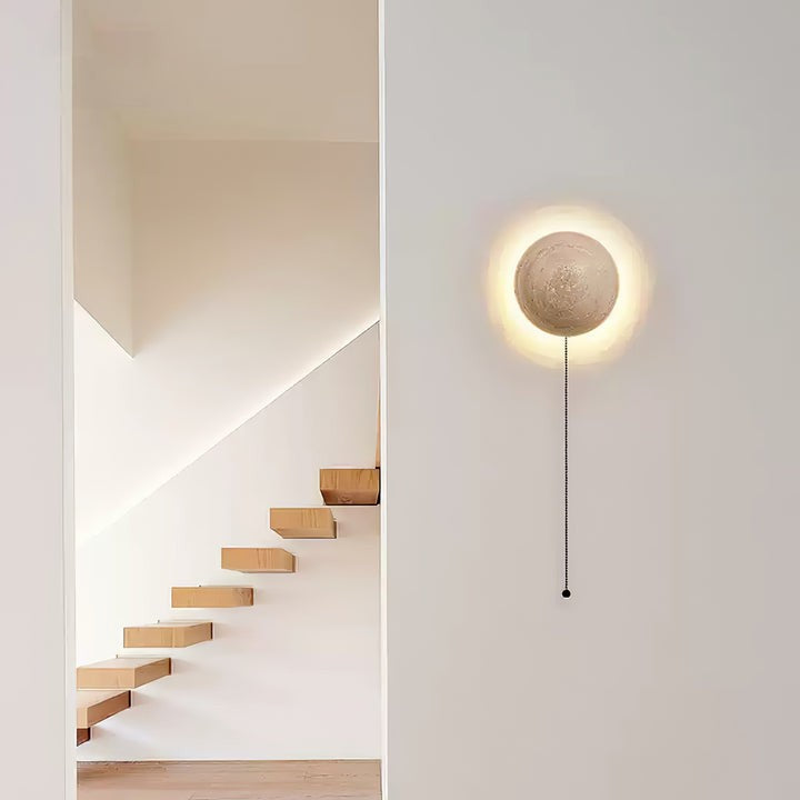 Travertine Sphere LED Wall Sconce