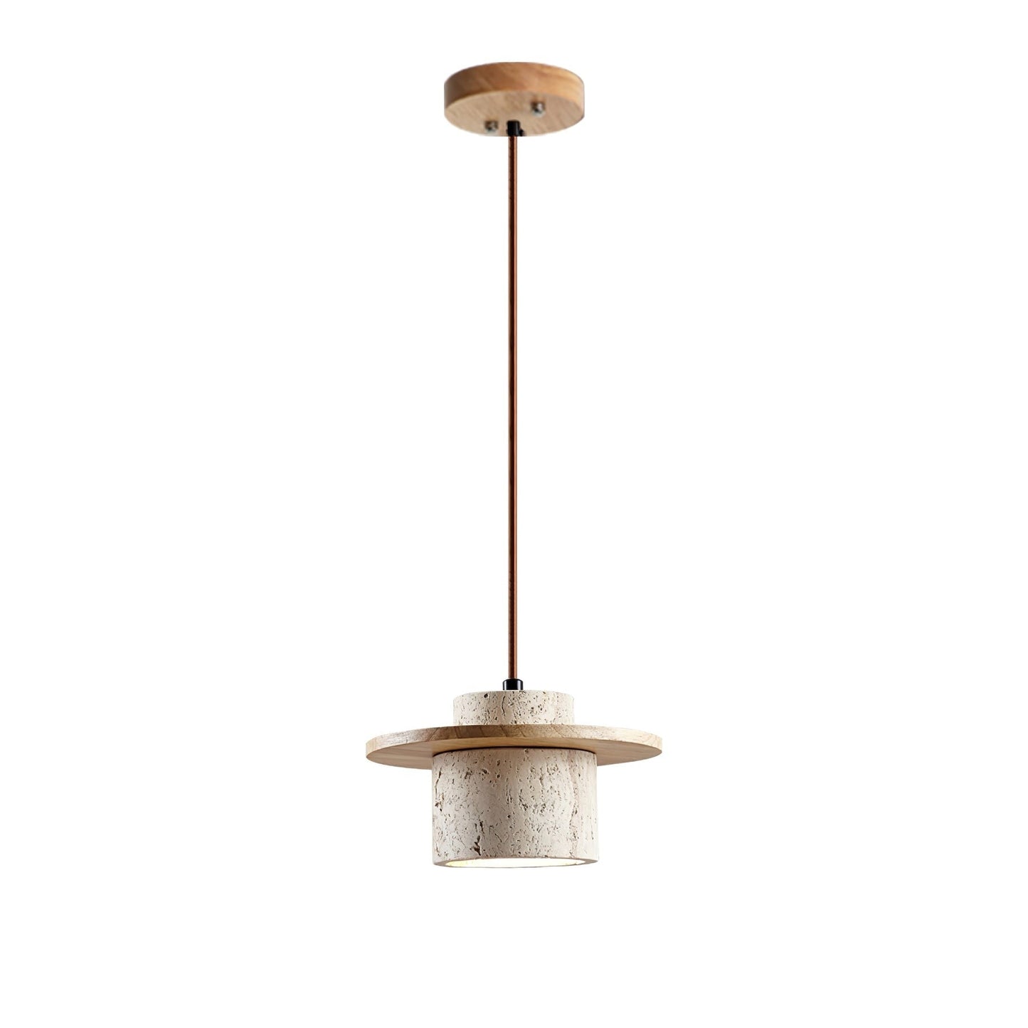 Travertine & Wood Duo Pendant Light