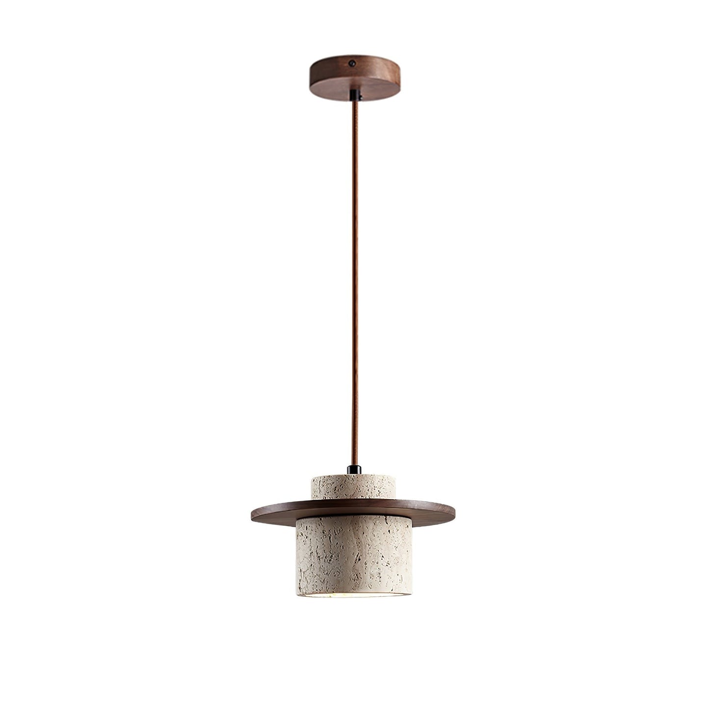 Travertine & Wood Duo Pendant Light