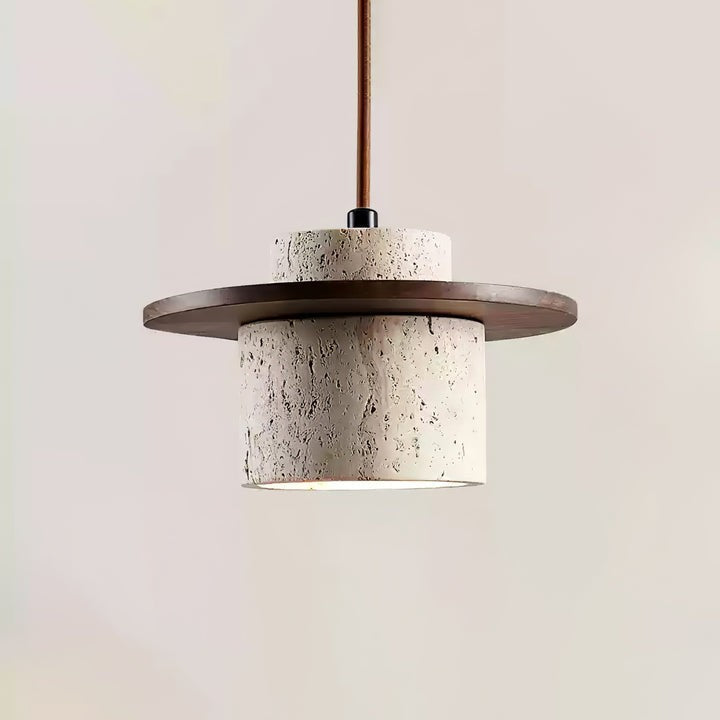 Travertine & Wood Duo Pendant Light