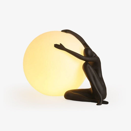 Abstract Human Figure Table Lamp with LED Globe Accent