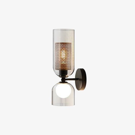 Adjustable Dual-Head Black Glass Wall Sconce