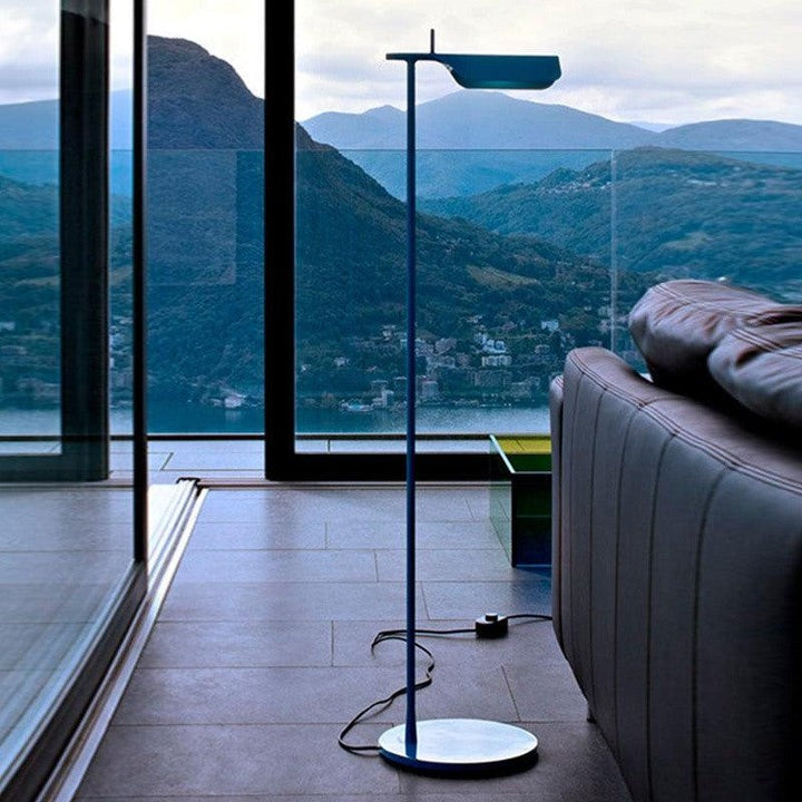 Adjustable Pivot LED Floor Lamp with Disc Base
