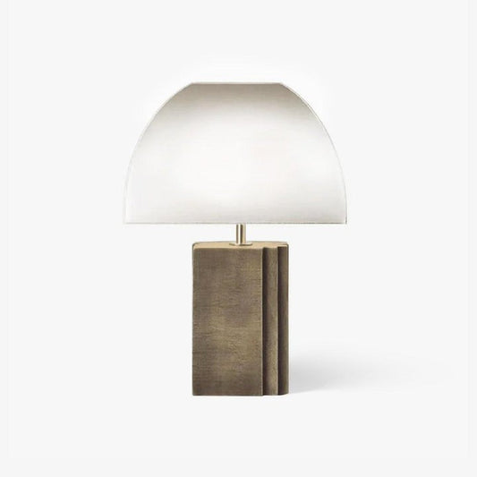 Antique Gold Table Lamp with White Shade – Modern LED Accent Light