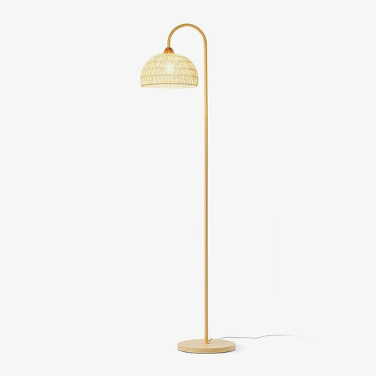 Arched Woven Rattan Floor Lamp