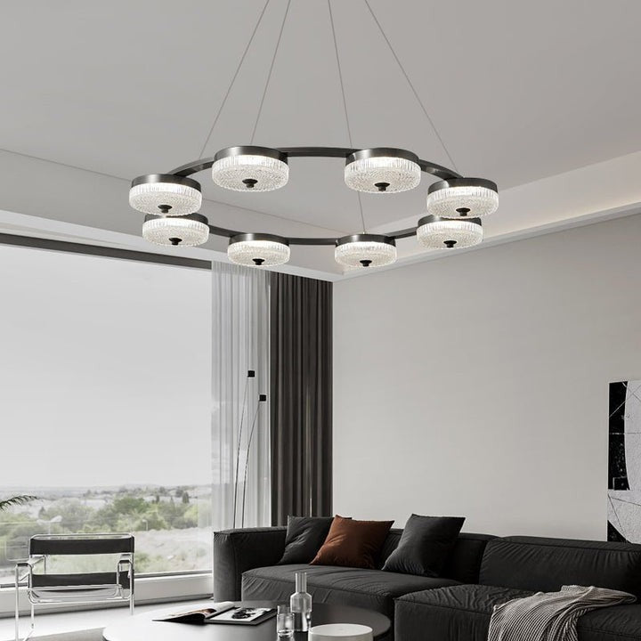 Celestial LED Ring Chandelier – Orion-Inspired Modern Fixture