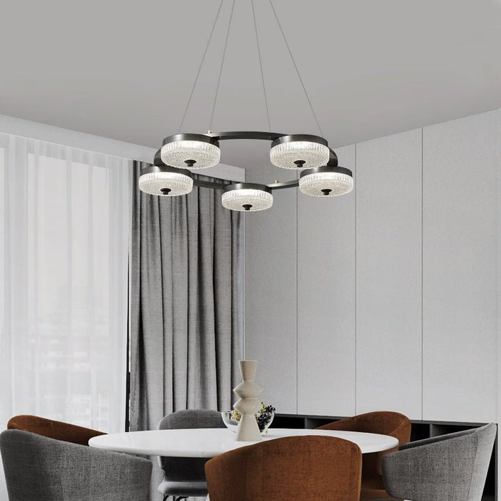 Celestial LED Ring Chandelier – Orion-Inspired Modern Fixture