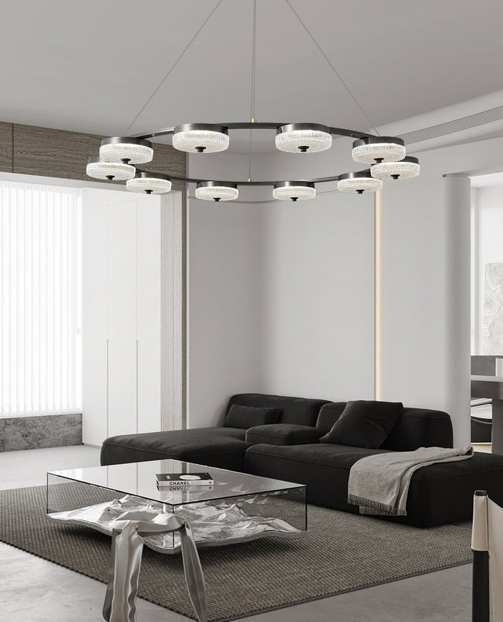 Celestial LED Ring Chandelier – Orion-Inspired Modern Fixture