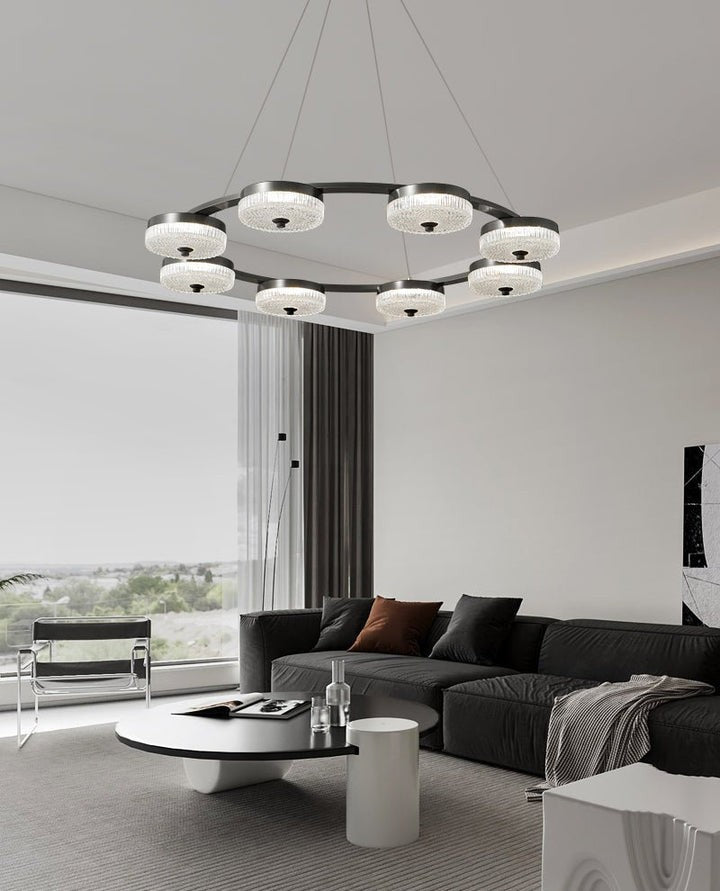 Celestial LED Ring Chandelier – Orion-Inspired Modern Fixture