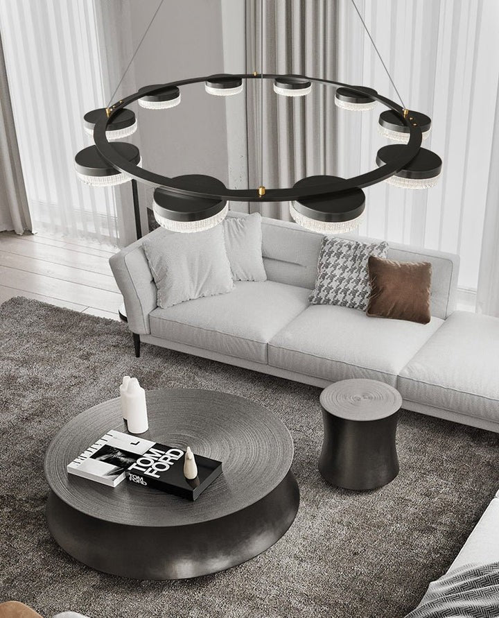Celestial LED Ring Chandelier – Orion-Inspired Modern Fixture