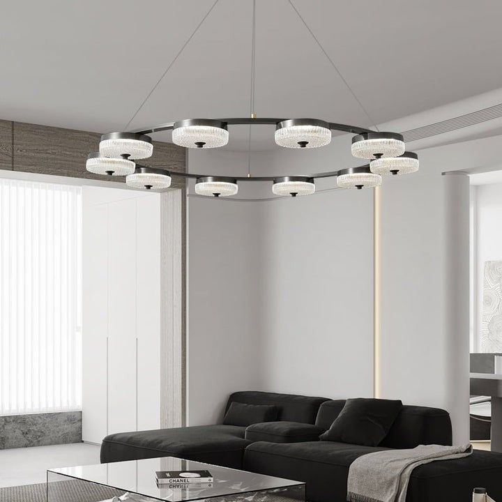 Celestial LED Ring Chandelier – Orion-Inspired Modern Fixture