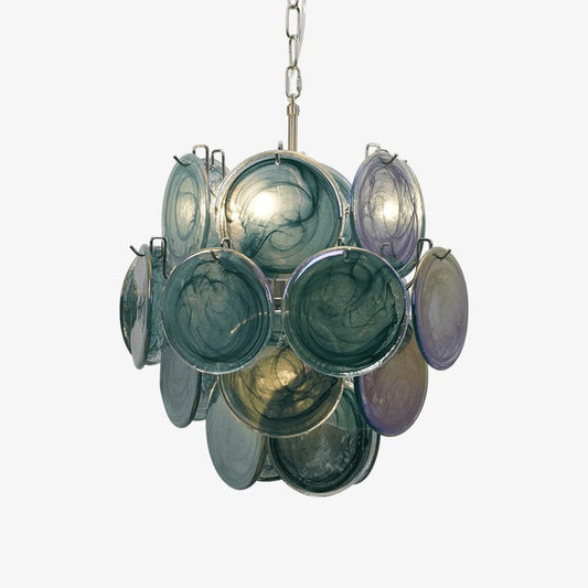 Handblown Murano Glass Disc Chandelier