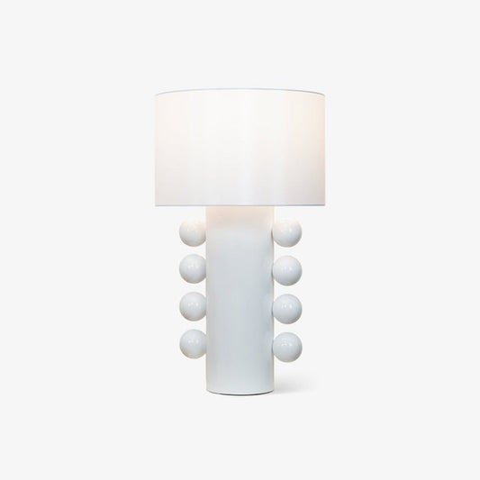 Memphis-Style Cylinder Table Lamp with Ball Accents