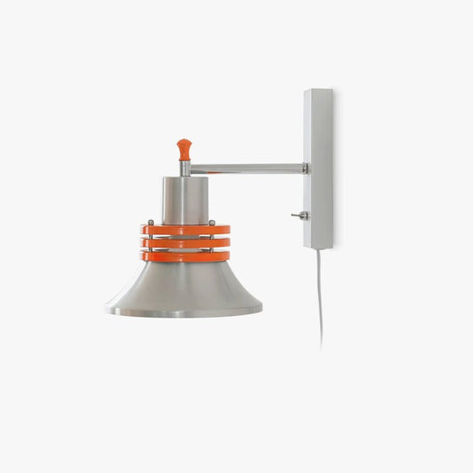 Modern Static Wall Sconce – Chrome with Orange Accent